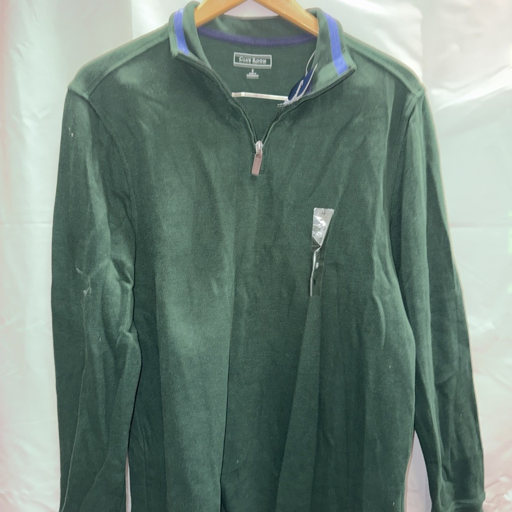 club room mens green long sleeve lightweight sweater new tags